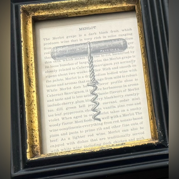 Two’s Company Vintage Corkscrew 5x7 Print, Merlot Theme Bar Decor - Picture 2 of 6